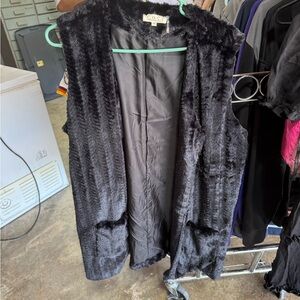 COGI Black Faux Fur Vest